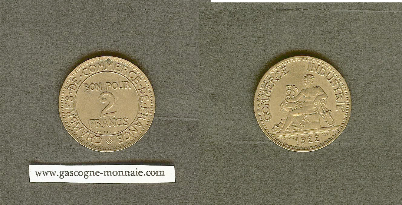 2 francs Chambres de Commerce 1922 SUP